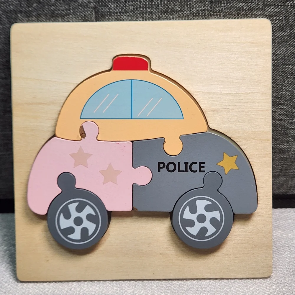 Wooden 3D Puzzle Police Car